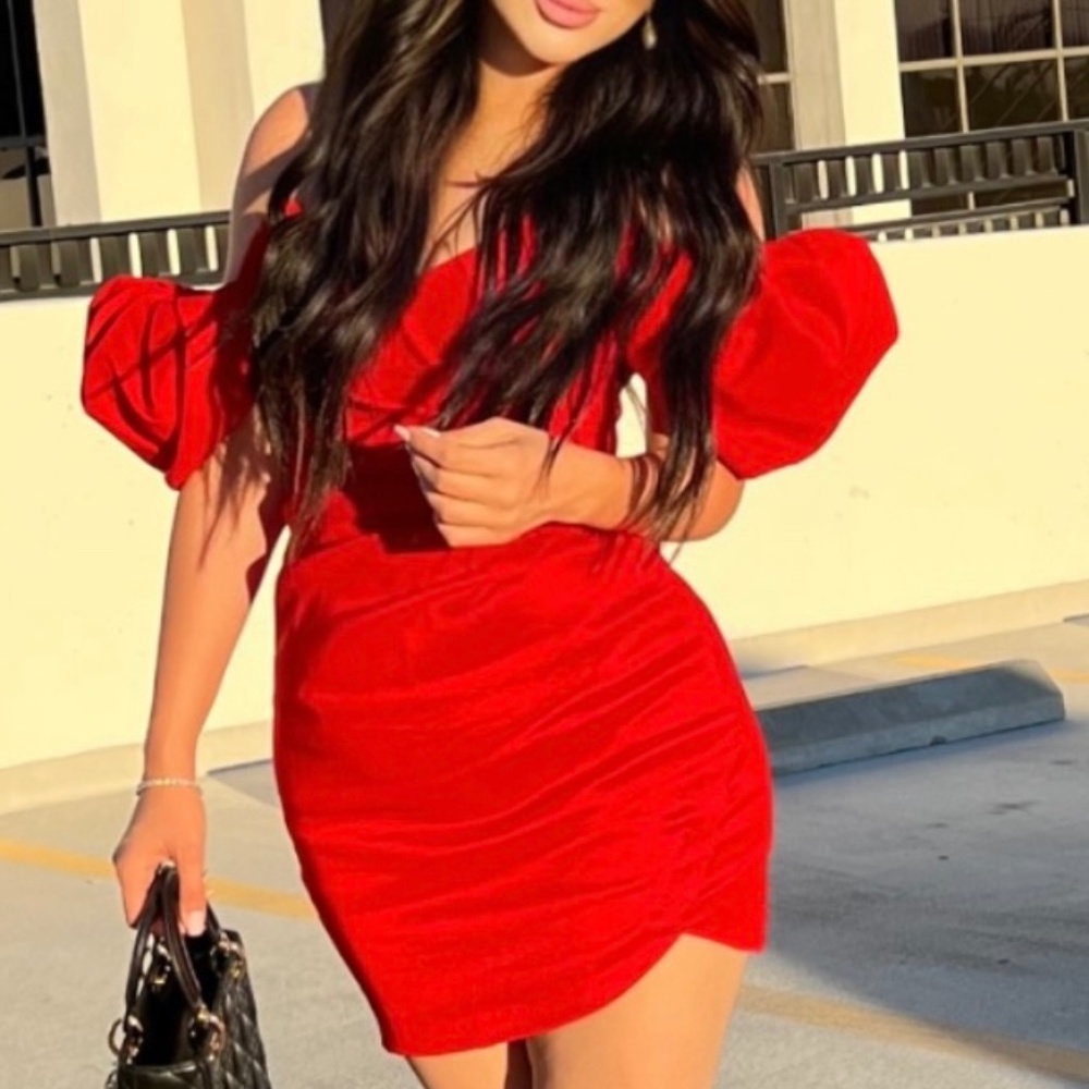 Custom red dress